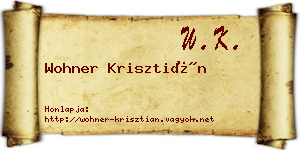 Wohner Krisztián névjegykártya
